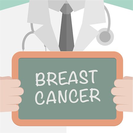 simsearch:400-07754312,k - minimalistic illustration of a doctor holding a blackboard with breast cancer text, eps10 vector Photographie de stock - Aubaine LD & Abonnement, Code: 400-07977648