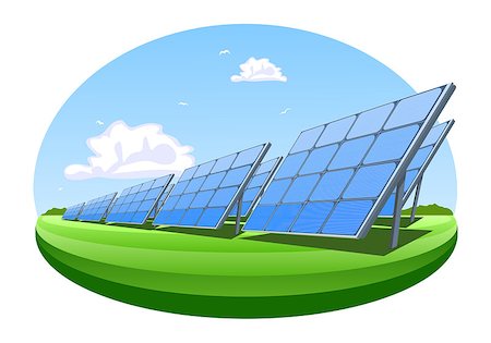 solar panels business - Solar panels, vector illustration Stock Photo - Budget Royalty-Free & Subscription, Code: 400-07977956