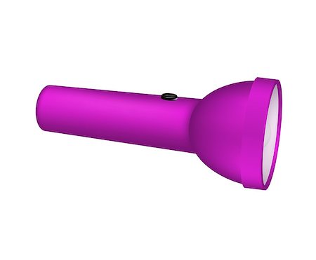 simsearch:400-08187651,k - Flashlight in purple design on white background Fotografie stock - Microstock e Abbonamento, Codice: 400-07978593