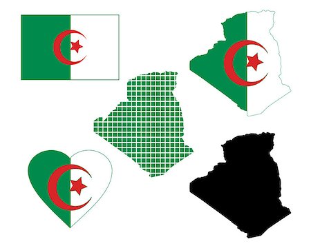 simsearch:400-07980176,k - map of Algeria in different colors and symbols on a white background Photographie de stock - Aubaine LD & Abonnement, Code: 400-07978629