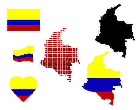 Map of Colombia different types and symbols on a white background Stock Photo - Budget Royalty-Free & Subscription, Code: 400-07978640
