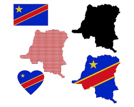 democratic republic of the congo - Map Congo different types and symbols on a white background Fotografie stock - Microstock e Abbonamento, Codice: 400-07978641