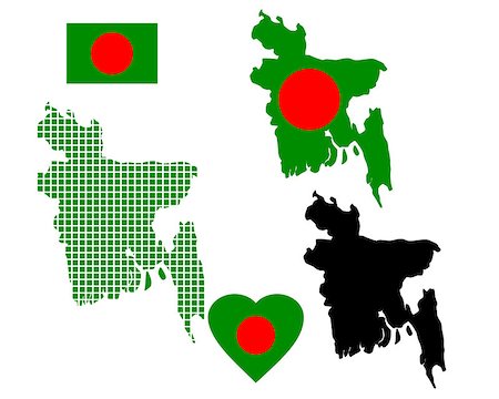simsearch:400-07985595,k - map of Bangladesh in different colors and symbols on a white background Foto de stock - Super Valor sin royalties y Suscripción, Código: 400-07978666