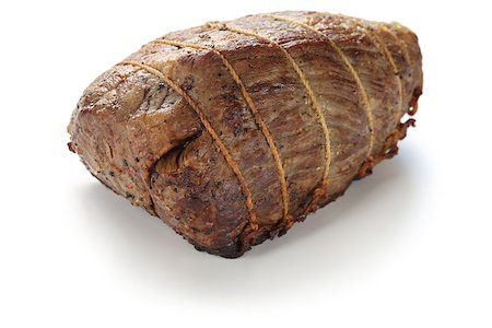 roast beef isolated on white background Foto de stock - Super Valor sin royalties y Suscripción, Código: 400-07978725