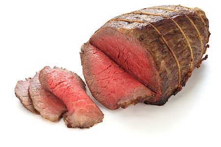 roast beef isolated on white background Foto de stock - Super Valor sin royalties y Suscripción, Código: 400-07978726