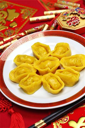simsearch:400-07290680,k - homemade chinese gold ingot dumplings isolated on white background, new year food, spring festival food Stock Photo - Budget Royalty-Free & Subscription, Code: 400-07978742