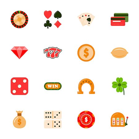 simsearch:400-07116344,k - Casino flat icons set vector graphic illustration design Stock Photo - Budget Royalty-Free & Subscription, Code: 400-07978848