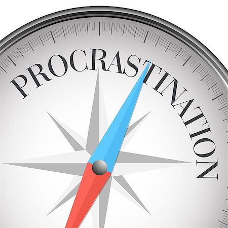 detailed illustration of a compass with procrastination text, eps10 vector Fotografie stock - Microstock e Abbonamento, Codice: 400-07978873