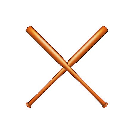 Two crossed baseball bats on white background Stock Photo - Budget Royalty-Free & Subscription, Code: 400-07979106