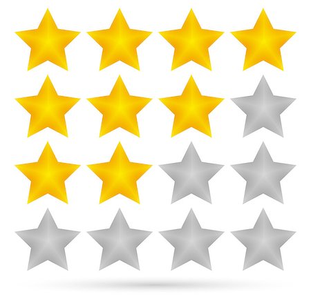 Vector illustration of a star rating system with 4 stars Photographie de stock - Aubaine LD & Abonnement, Code: 400-07979311