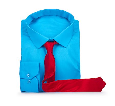 simsearch:400-03926780,k - blue shirt and red tie on a white background. business concept Stockbilder - Microstock & Abonnement, Bildnummer: 400-07979773