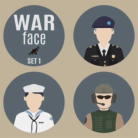 simsearch:400-05030782,k - Soldiers. Set 1. Faces of the soldiers and commanders Stock Photo - Budget Royalty-Free & Subscription, Code: 400-07979866