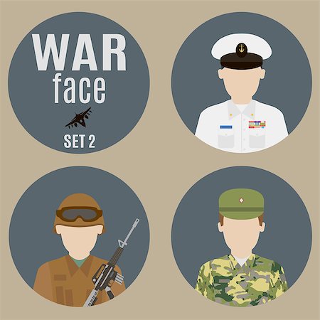 simsearch:400-05030782,k - Soldiers. Set 2. Faces of the soldiers and commanders Stock Photo - Budget Royalty-Free & Subscription, Code: 400-07979867