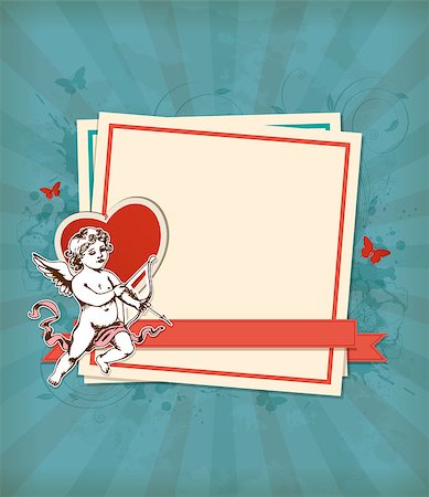 simsearch:400-07897102,k - Decorative vector background with Cupid for Valentine's day Stock Photo - Budget Royalty-Free & Subscription, Code: 400-07979924