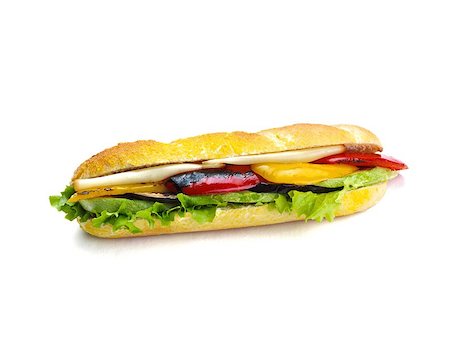 simsearch:400-07179775,k - fresh sandwich close up with vegetables and meat fish isolated on white background Stock Photo - Budget Royalty-Free & Subscription, Code: 400-07971242