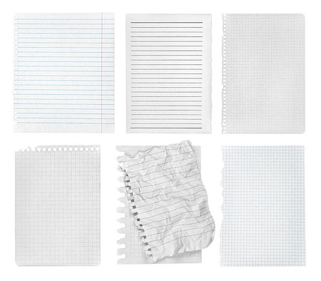collection of various pieces of note pages on white background. each one is shot separately Photographie de stock - Aubaine LD & Abonnement, Code: 400-07971503