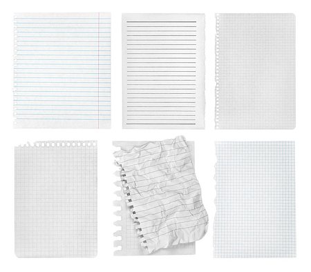 paper tore - collection of various pieces of note pages on white background. each one is shot separately Photographie de stock - Aubaine LD & Abonnement, Code: 400-07971503