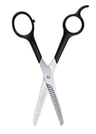 hairdressing scissors on an isolated white background Stock Photo - Budget Royalty-Free & Subscription, Code: 400-07971617