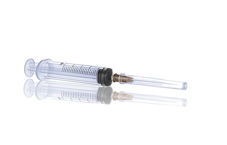 medical Syringe and needle isolated on a white background. Stock Photo - Budget Royalty-Free & Subscription, Code: 400-07971786