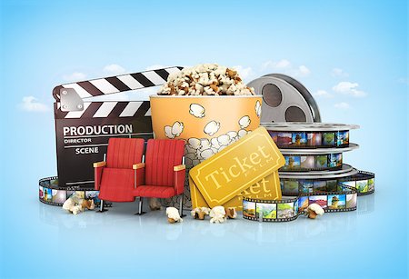 paper bag for corn - cinematograph in cinema films and popcorn Stock Photo - Budget Royalty-Free & Subscription, Code: 400-07971917