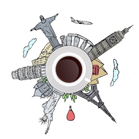 stonehenge - cup of coffee traveling concept Photographie de stock - Aubaine LD & Abonnement, Code: 400-07971968