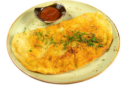 simsearch:400-04822787,k - Empanada on a plate. Isolated on white background. Stock Photo - Budget Royalty-Free & Subscription, Code: 400-07972172