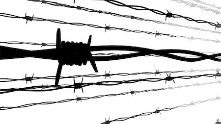 simsearch:400-04609623,k - 3D render of Silhouette of Barbed wire. Photographie de stock - Aubaine LD & Abonnement, Code: 400-07972396