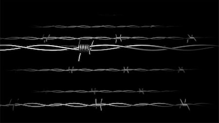 simsearch:400-04609623,k - 3D render of Barbed wire on black. Photographie de stock - Aubaine LD & Abonnement, Code: 400-07972399