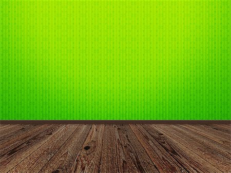 Illustration of empty room with green wall and wooden floor. Stock Photo - Budget Royalty-Free & Subscription, Code: 400-07972850