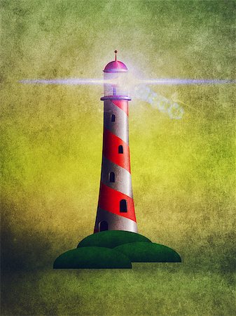 simsearch:400-04083138,k - Abstract grunge background with a red lighthouse. Foto de stock - Super Valor sin royalties y Suscripción, Código: 400-07972860