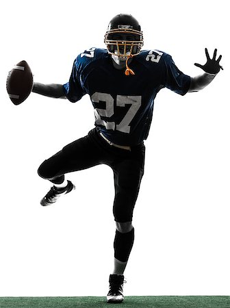 simsearch:400-07973138,k - one  american football player man triumphant in silhouette studio isolated on white background Stock Photo - Budget Royalty-Free & Subscription, Code: 400-07973119