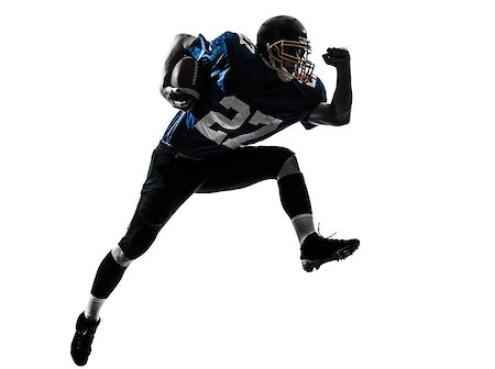 simsearch:400-08335037,k - one  american football player man running in silhouette studio isolated on white background Foto de stock - Royalty-Free Super Valor e Assinatura, Número: 400-07973121