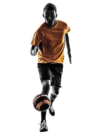 simsearch:400-08316819,k - one  young man soccer player orange jersey in silhouette on white background Stock Photo - Budget Royalty-Free & Subscription, Code: 400-07973362