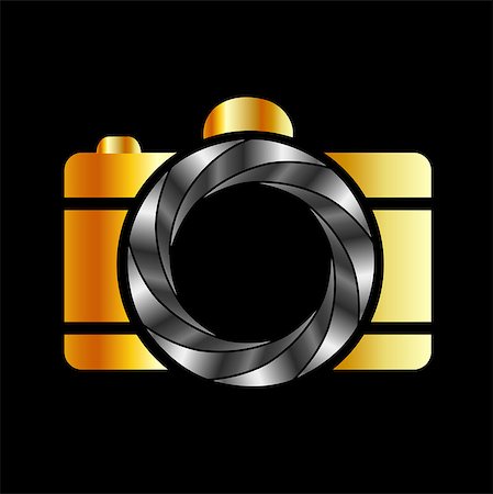 simsearch:400-06770309,k - Camera with silver aperture- photography logo Stockbilder - Microstock & Abonnement, Bildnummer: 400-07973723