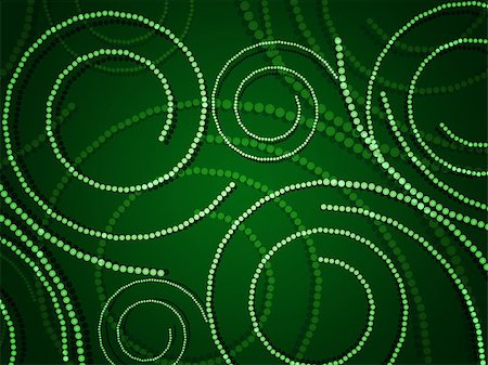 simsearch:400-04044551,k - Illustration of abstract circular swirls ornament of green color. Foto de stock - Super Valor sin royalties y Suscripción, Código: 400-07973777