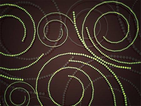 simsearch:400-04044551,k - Illustration of abstract circular swirls ornament of green color. Foto de stock - Super Valor sin royalties y Suscripción, Código: 400-07973778
