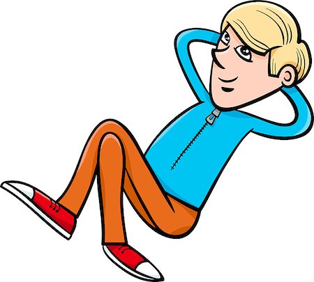 simsearch:400-04722985,k - Cartoon Illustration of Teenager Boy Dreaming or Thinking Fotografie stock - Microstock e Abbonamento, Codice: 400-07984032