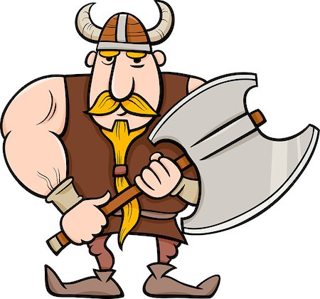simsearch:400-07053938,k - Cartoon Illustration of Viking or Knight with Axe Stock Photo - Budget Royalty-Free & Subscription, Code: 400-07984054