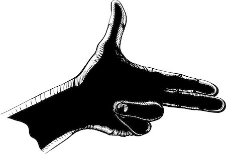 sharpner (artist) - Hand with two fingers like gun posed simulates shot Stockbilder - Microstock & Abonnement, Bildnummer: 400-07984058