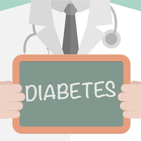 minimalistic illustration of a doctor holding a blackboard with Diabetes text, eps10 vector Fotografie stock - Microstock e Abbonamento, Codice: 400-07984074