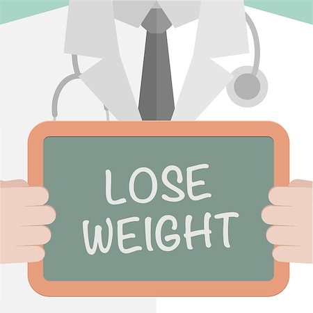 simsearch:400-06178010,k - minimalistic illustration of a doctor holding a blackboard with Lose Weight text, eps10 vector Stock Photo - Budget Royalty-Free & Subscription, Code: 400-07984077