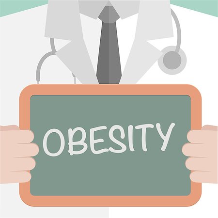 simsearch:400-06178010,k - minimalistic illustration of a doctor holding a blackboard with Obesity text, eps10 vector Stock Photo - Budget Royalty-Free & Subscription, Code: 400-07984079