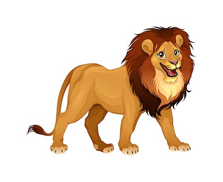 simsearch:400-04184143,k - Lion king. Cartoon vector isolated animal. Fotografie stock - Microstock e Abbonamento, Codice: 400-07984219