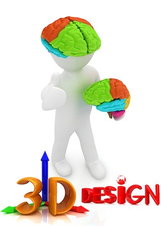simsearch:400-07984242,k - 3d people - man with a brain Stock Photo - Budget Royalty-Free & Subscription, Code: 400-07984235