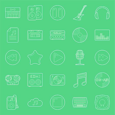 simsearch:400-08166117,k - Music and audio thin lines icons set graphic design Stock Photo - Budget Royalty-Free & Subscription, Code: 400-07984353