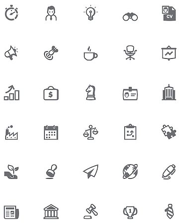 people icon illustrations - Set of the business related icons Stock Photo - Budget Royalty-Free & Subscription, Code: 400-07984375