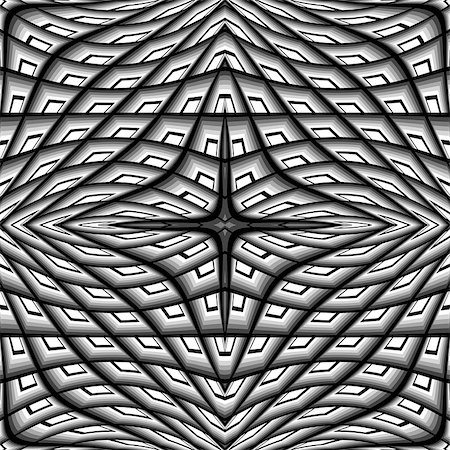 simsearch:400-07631338,k - Design monochrome warped grid pattern. Abstract latticed textured background. Vector-art illustration. No gradient Stockbilder - Microstock & Abonnement, Bildnummer: 400-07984441