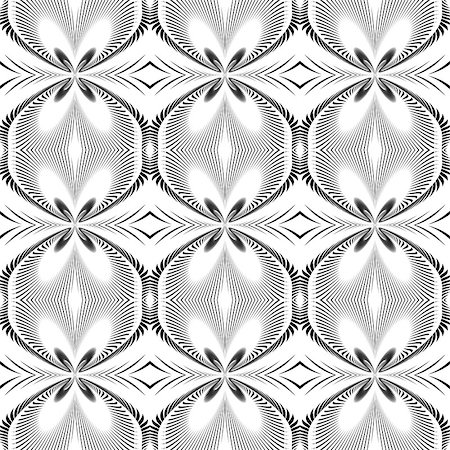 simsearch:400-07676348,k - Design seamless decorative pattern. Abstract monochrome waving lines background. Vector art. No gradient Stock Photo - Budget Royalty-Free & Subscription, Code: 400-07984459