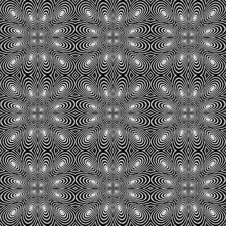 simsearch:400-08050050,k - Design seamless monochrome spiral movement pattern. Abstract background in op art style. Vector art. No gradient Stockbilder - Microstock & Abonnement, Bildnummer: 400-07984556
