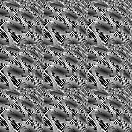 simsearch:400-07990307,k - Design seamless monochrome warped grid wave pattern. Abstract volume textured background. Vector art. No gradient Foto de stock - Super Valor sin royalties y Suscripción, Código: 400-07984557